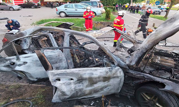 Om de afaceri mort în urma exploziei autoturismului în care se afla la Arad