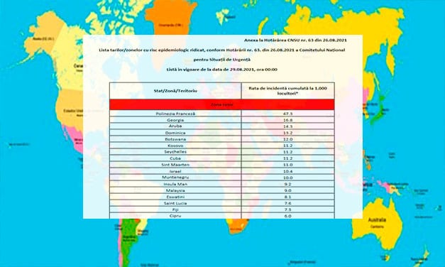 CNSU a actualizat lista. Aceasta va intra În vigoare de la data de 29.08.2021, ora 00:00