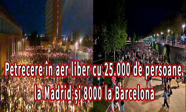 Petrecere în aer liber cu 25.000 de persoane la Madrid și 8000 la Barcelona