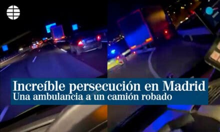 Camion furat urmărit de o ambulanță pe autostrăzile din Madrid(video)