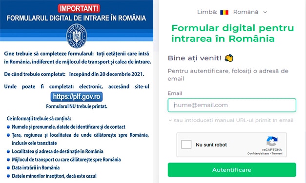 Ce este formularul digital (PLF) de intrare în România și cum se completează?
