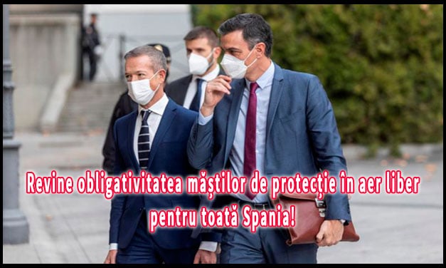 Revine obligativitatea măștilor de protecție în aer liber pentru toată Spania!