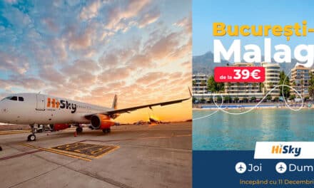 Zboruri Malaga – București și retur pe noua rută a companiei HiSky din decembrie 2022