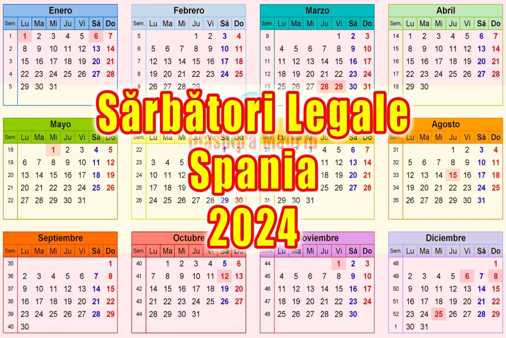 Calendar Cu Sărbători Legale și Zile Libere în 2024 Din Spania!