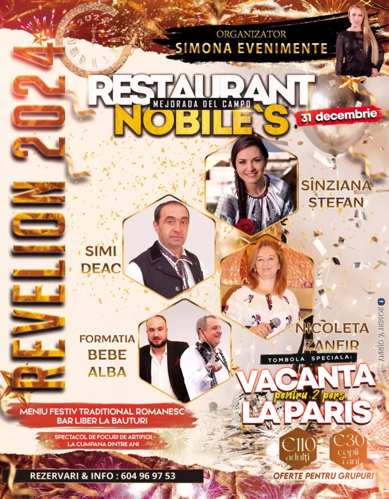 Revelion 2024 în Spania: Restaurantul Nobile`s din Mejorada del Campo